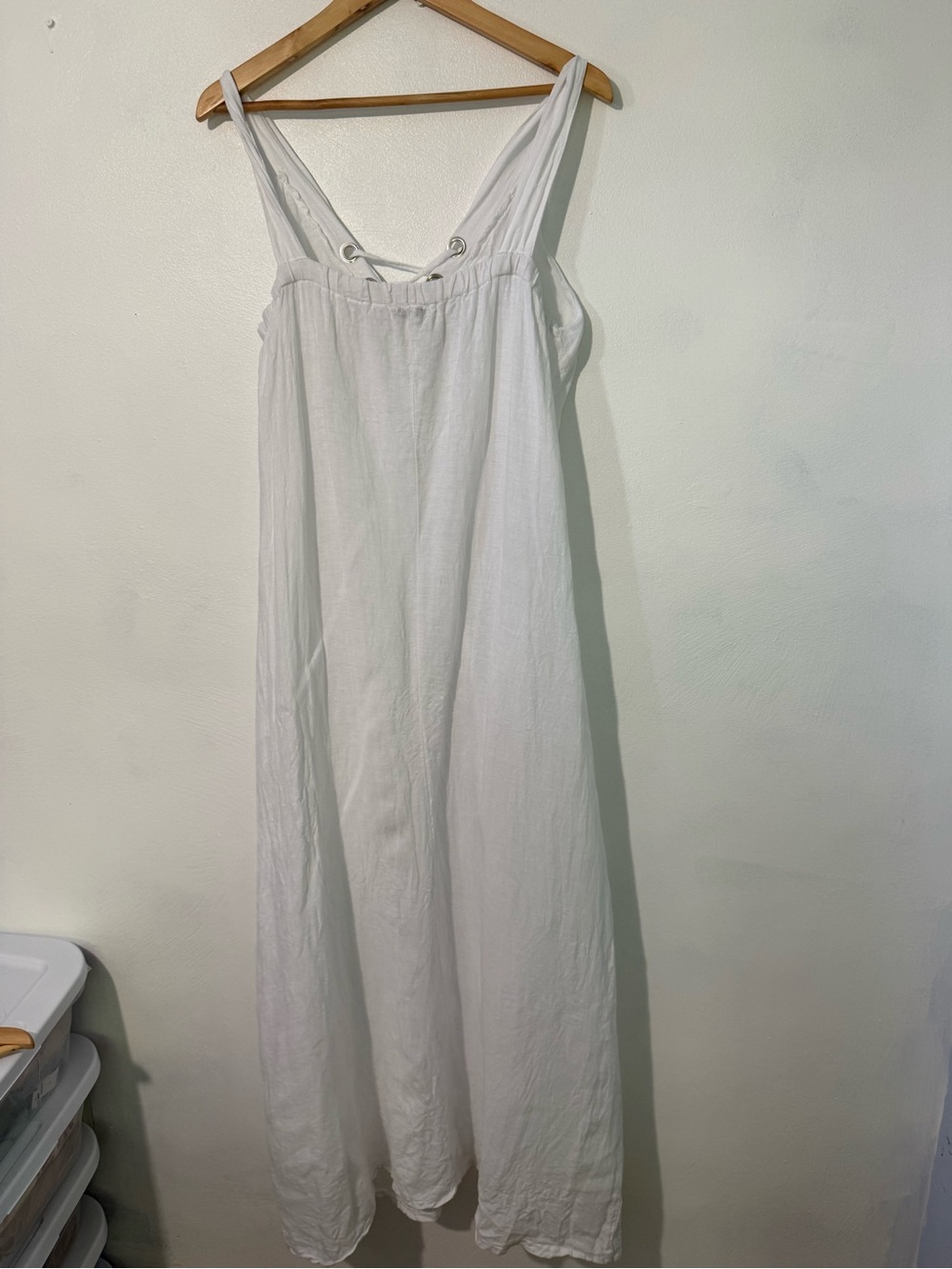 Laura Gotti Made In Italy Linen Maxi Dress Beach Cover Up flaw - Picture 8 of 11